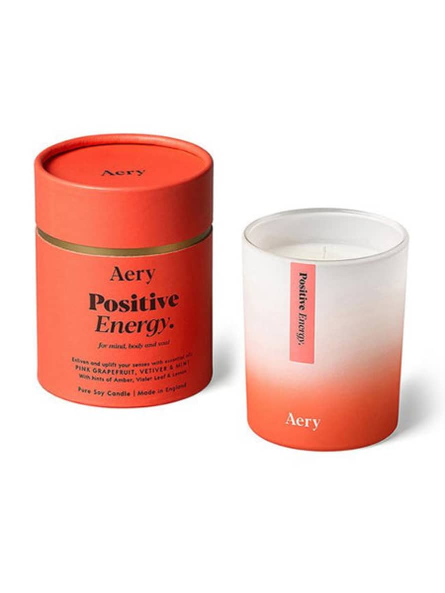 Aery Aery Positive Energy 200g Soy Wax Candle - Pink Grapefruit Vetiver Mint