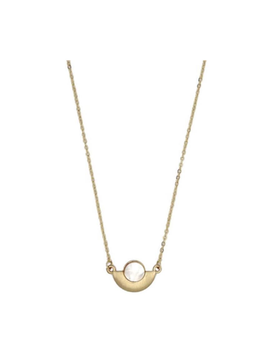 Lark London Lark Art Deco Fan Necklace - Mother Of Pearl (gold)