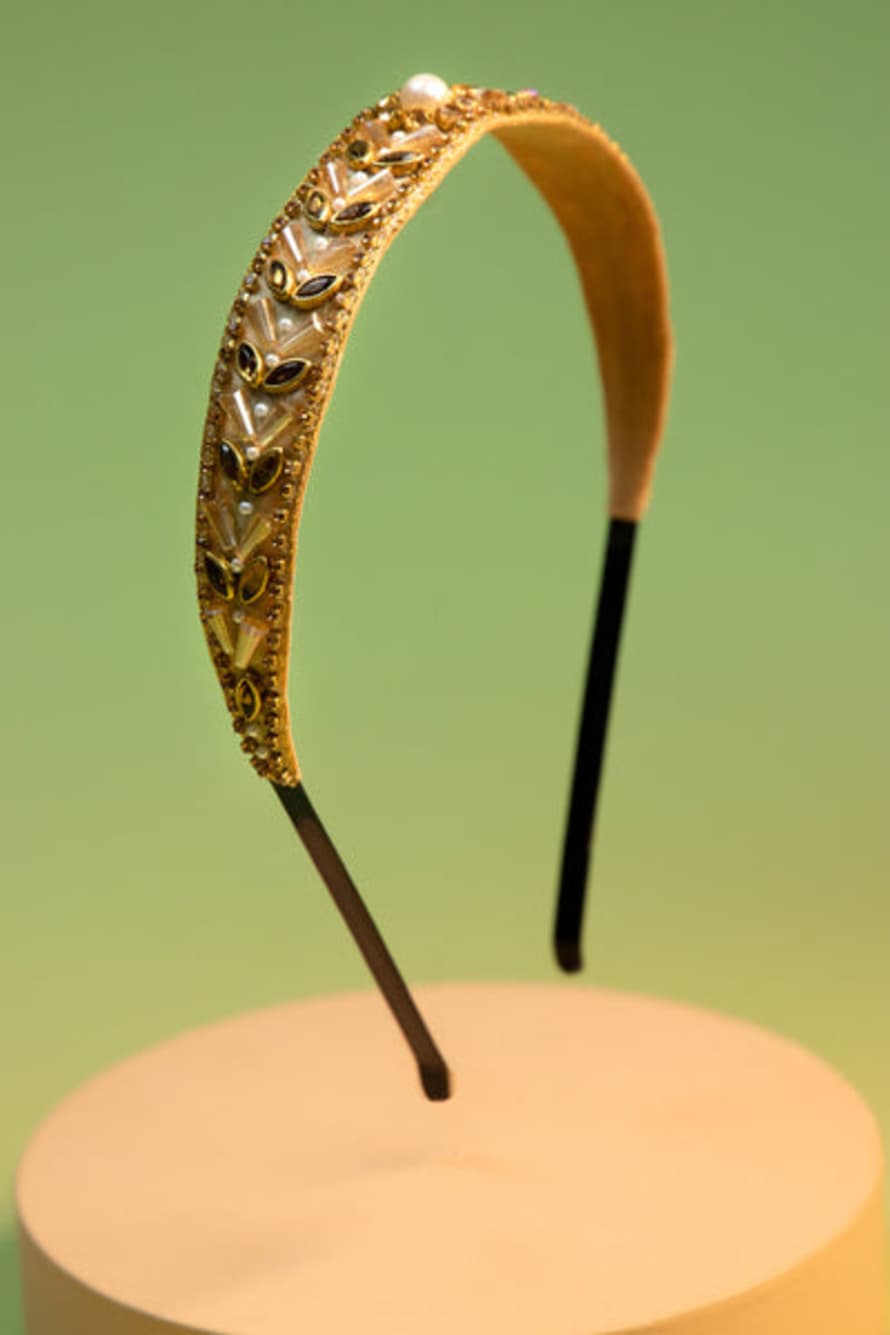 Lark London Ella Art Deco Gold Headband