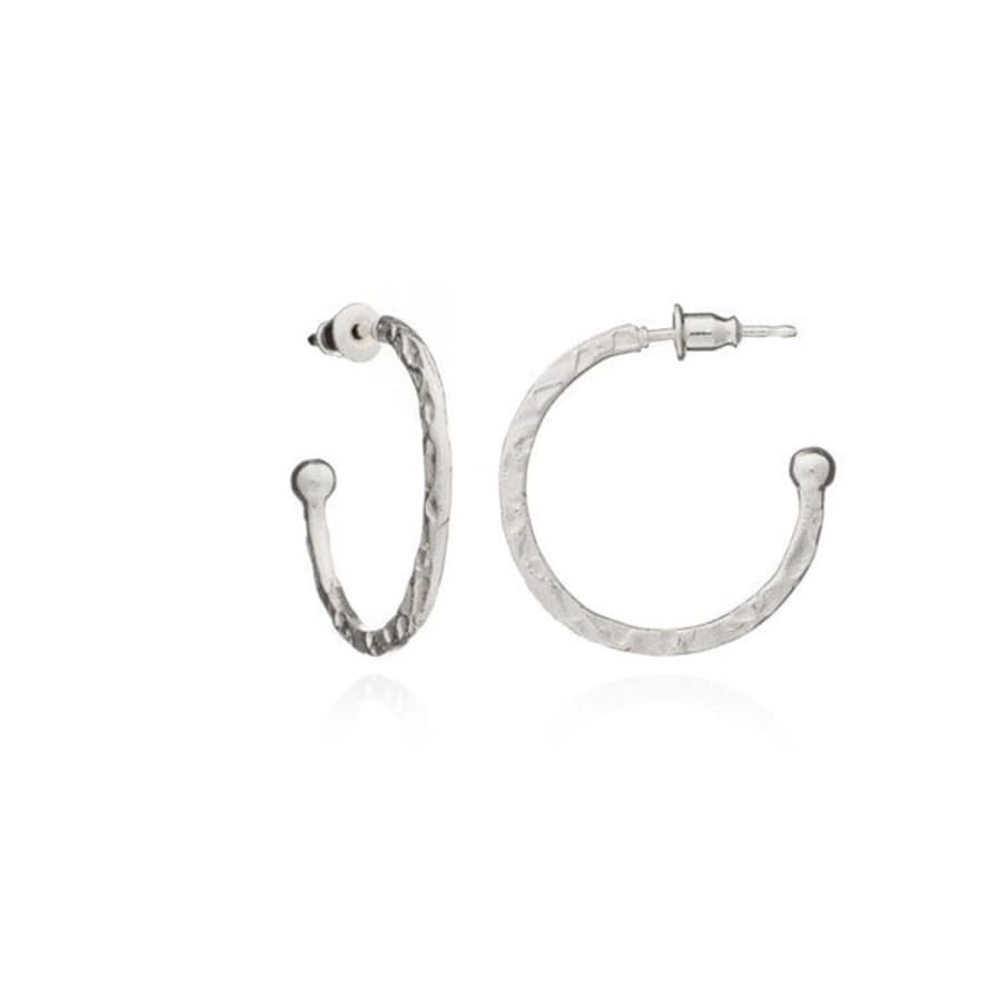 AZUNI LONDON Azuni Hammered Hoop Earrings - Small (silver)