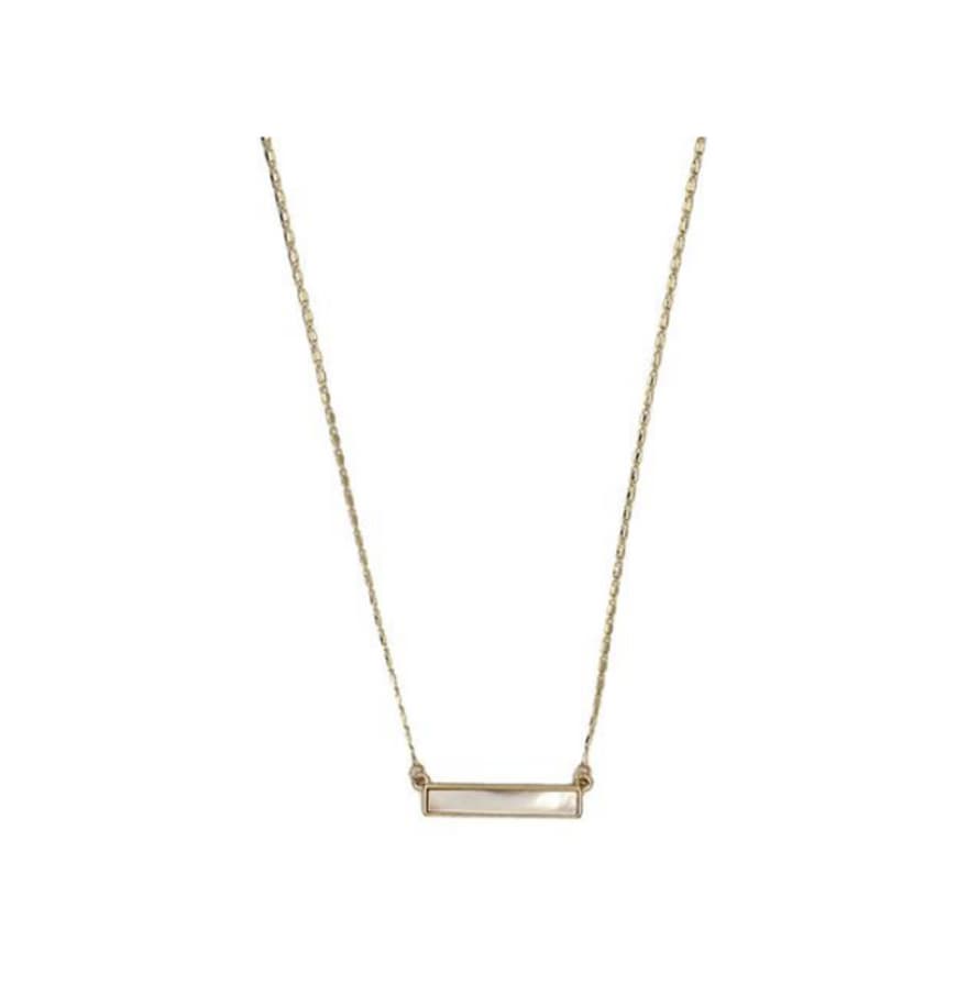 Lark London Lark Rectangle Necklace - Mother Of Pearl (gold)