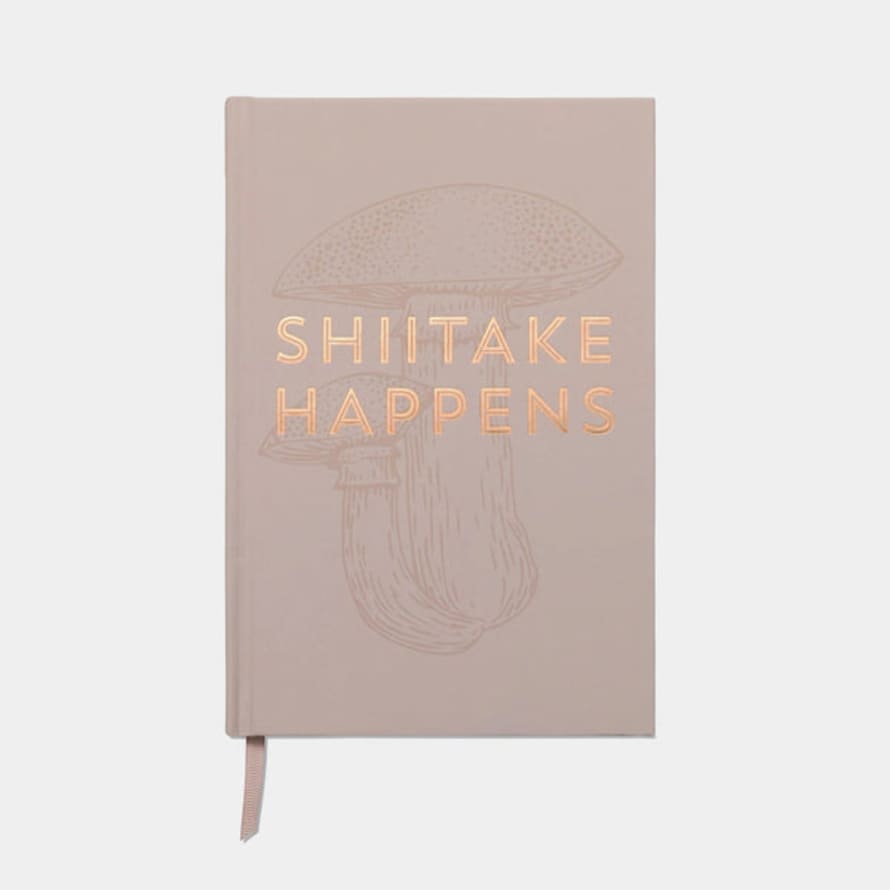 Designworks Ink Shiitake Happens Mushroom Journal Notebook, A5 Quirky Gift Idea - Cream