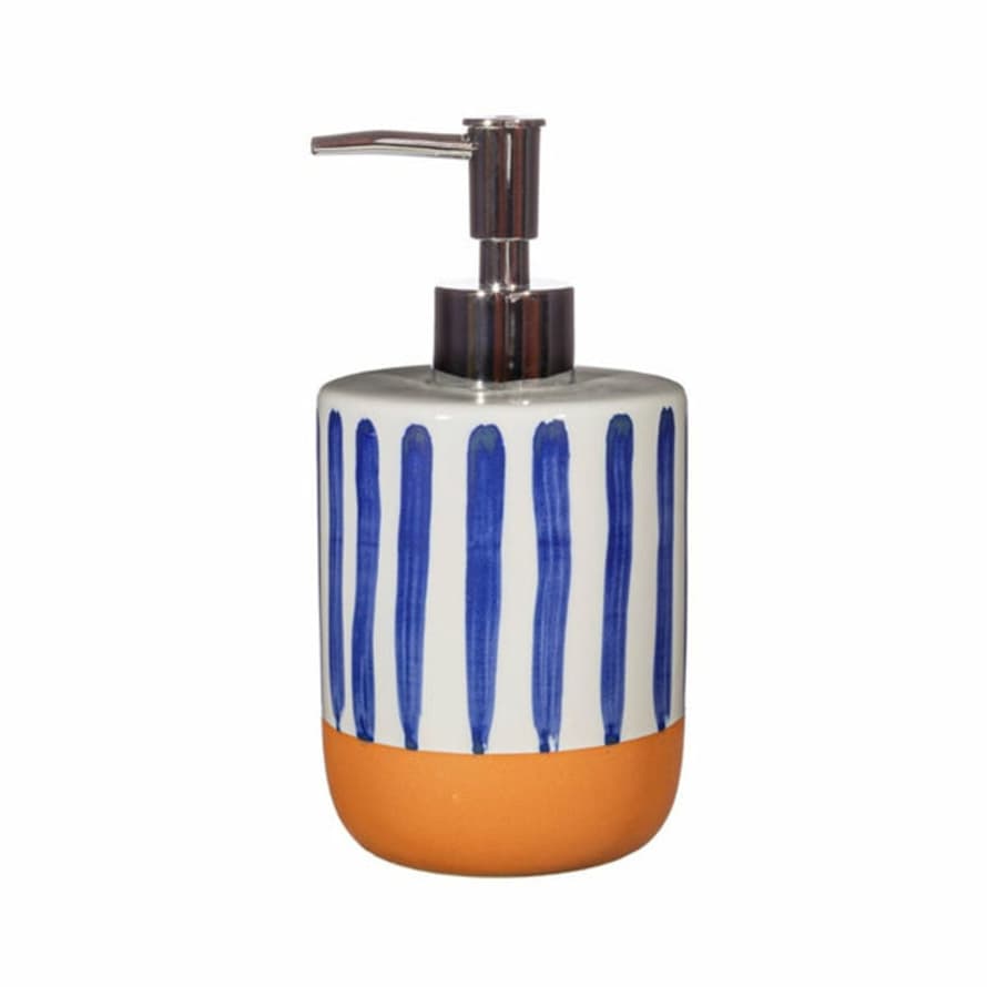 Lark London Paros Blue Stripe Soap Dispenser