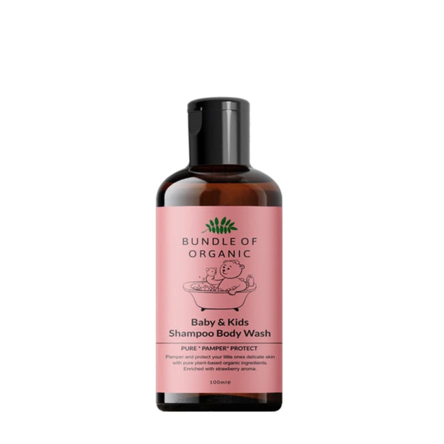 Bundle of Organic  Baby & Kids Shampoo Body Wash Strawberry - 100ml