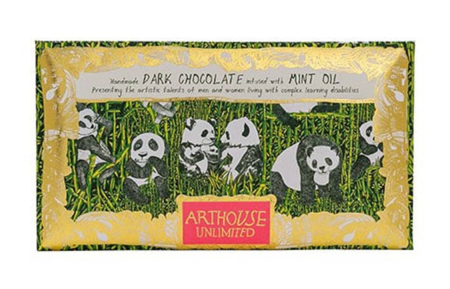 ARTHOUSE Unlimited Panda Party Handmade Dark Chocolate Infused with Mint Oil