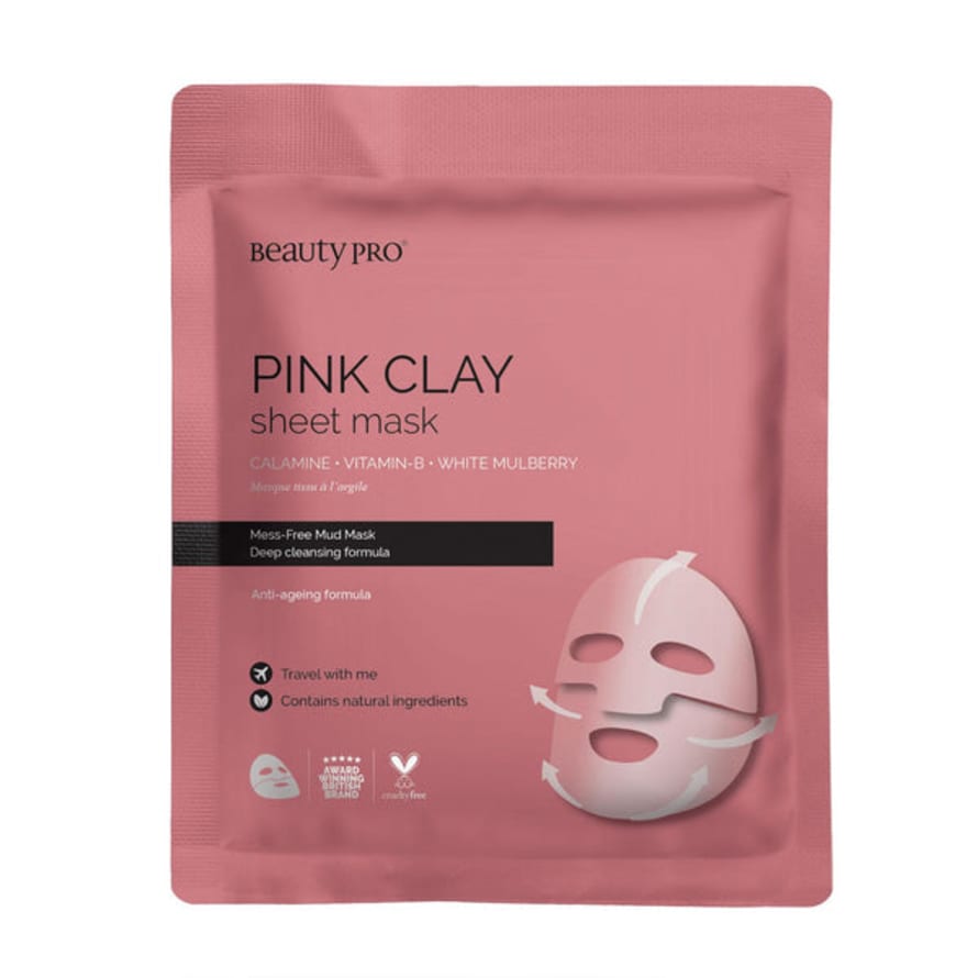 Beauty Pro Pink Clay Sheet Mask
