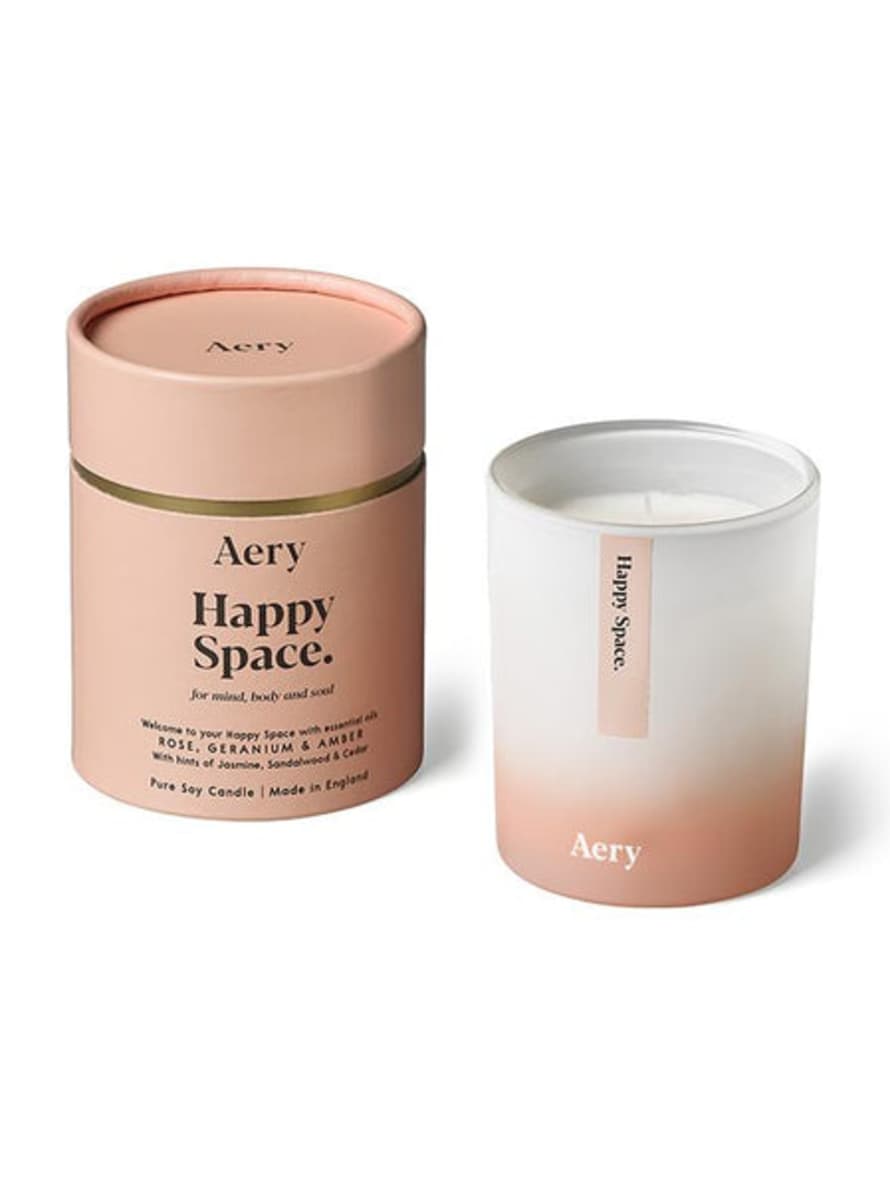 Aery Aery Happy Space 200g Soy Wax Candle - Rose Geranium Ambert