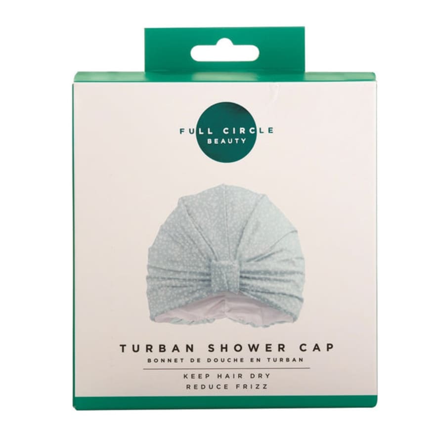 Lark London Full Circle Beauty Teal Spots Turban Style Shower Cap