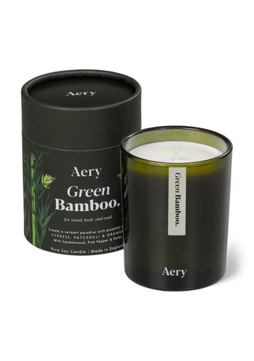 Aery Aery Green Bamboo Scented Candle - Cypress Patchouli And Orange