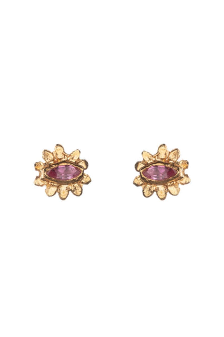 Amanda Coleman Amanda Coleman Marquise Flower Stud Earrings - Gold Pink