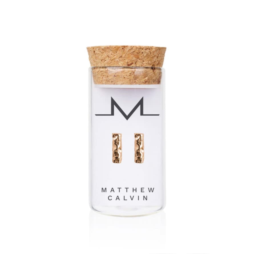 Matthew Calvin Matthew Calvin Meteorite Bar Studs - Rose Gold