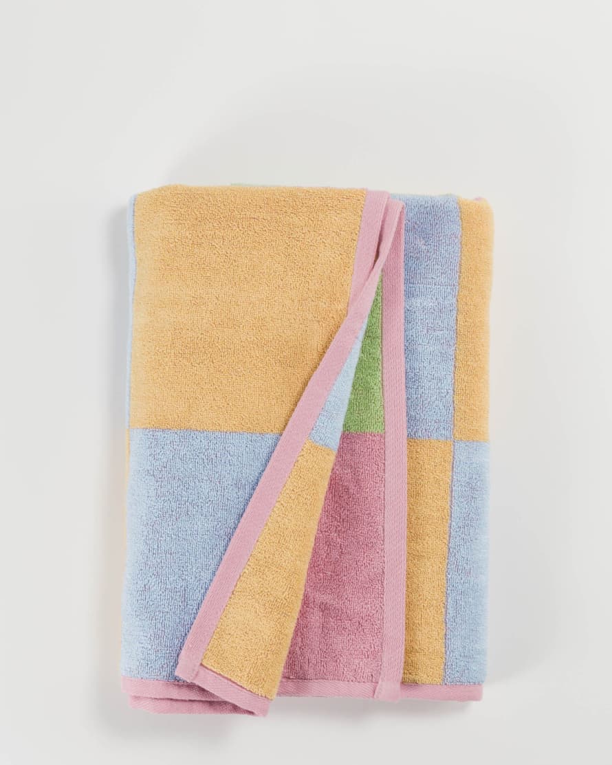 Baggu Bath Towel - Stucco Multi Check