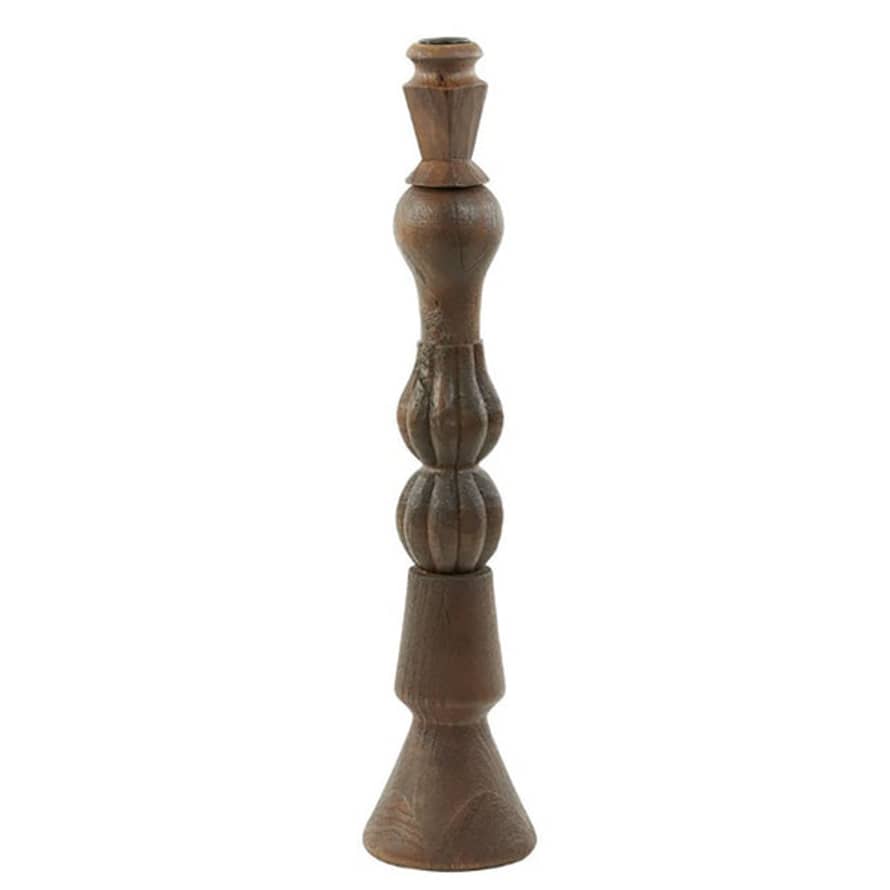 Light & Living 'tavola' Turned Wooden Candle Stick, Tall