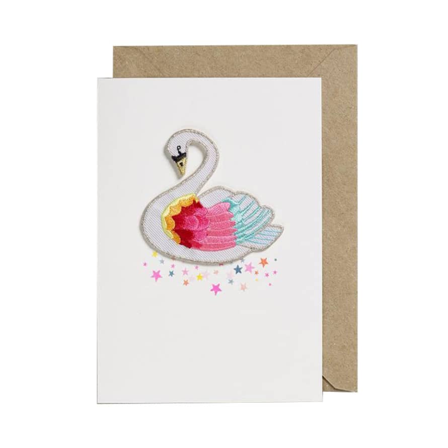 Petra Boase Rainbow Swan Patch Card