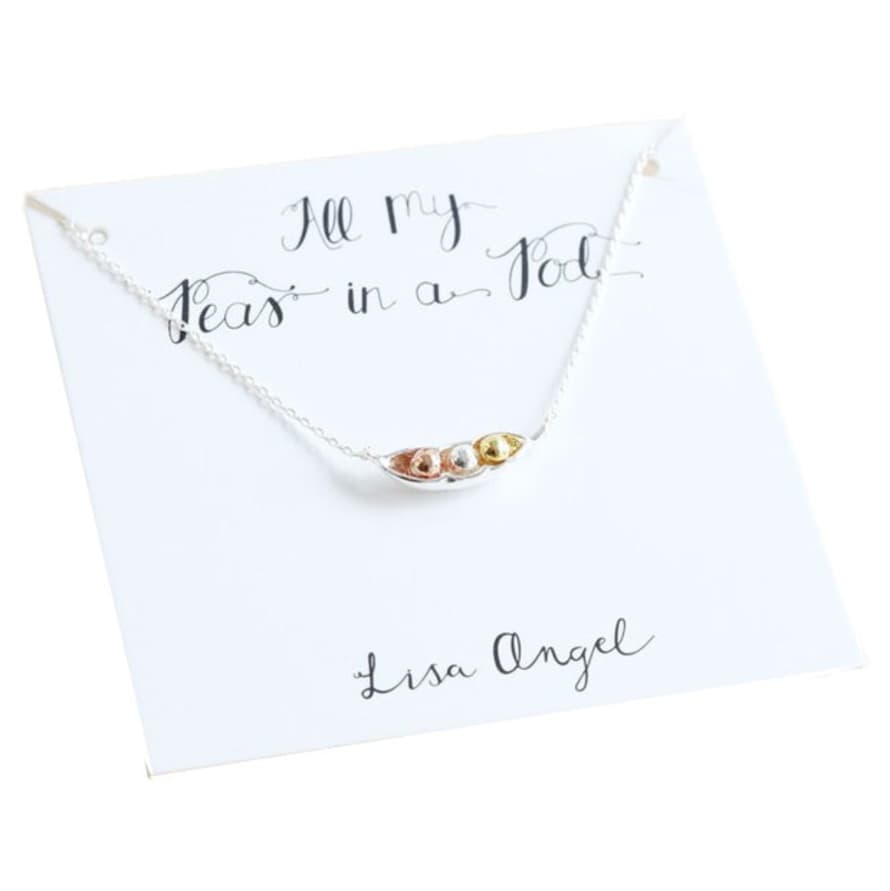 Lisa Angel Silver Two Peas in a Pod Necklace