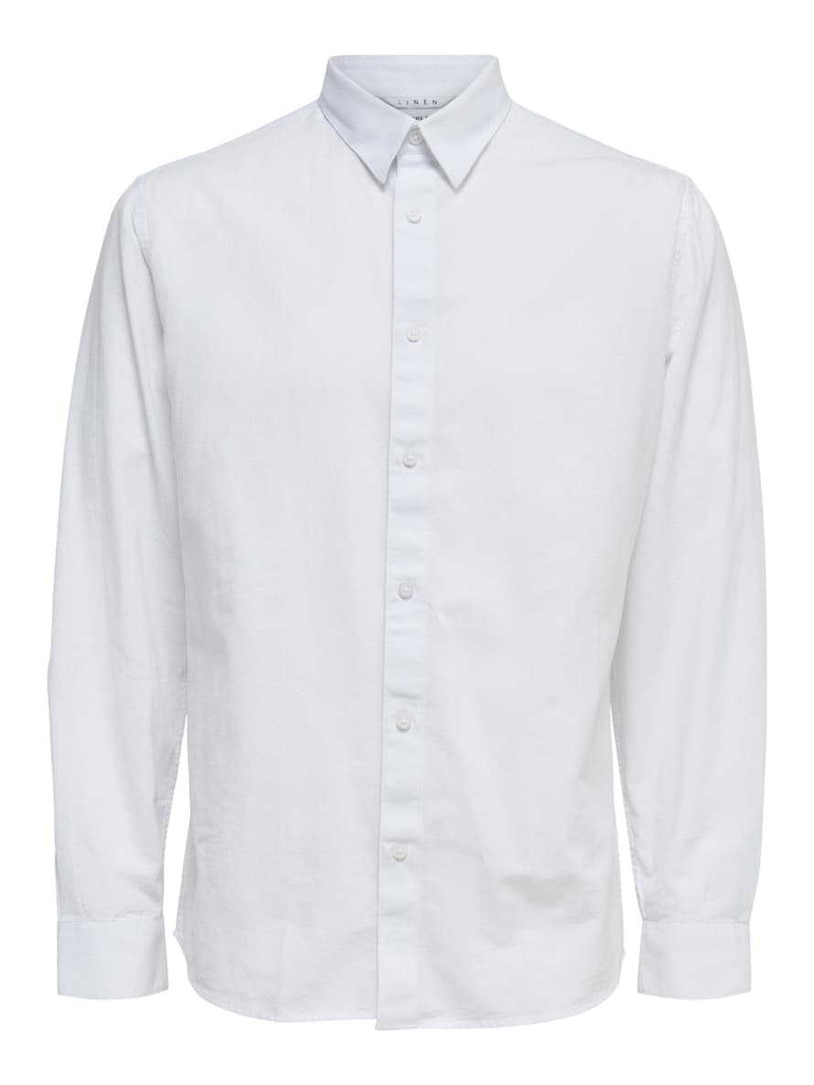 Selected Homme Reg New Linen Shirt - White 
