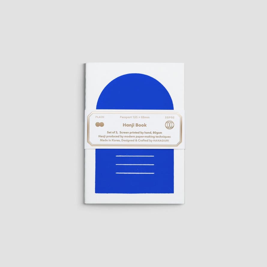 Hanaduri Hanji Book Passport 3pcs/set Blue