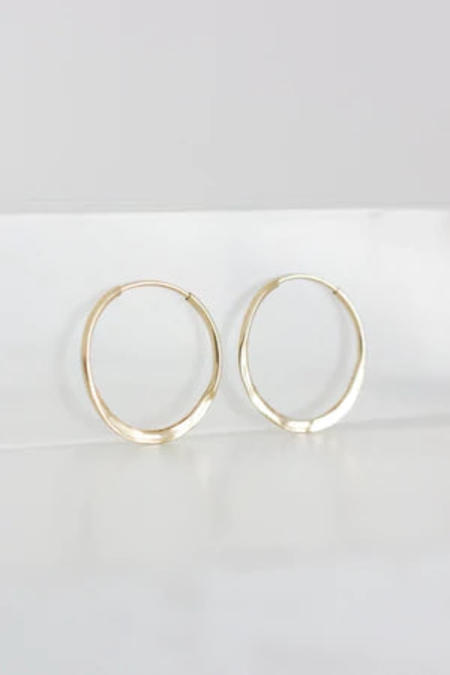 Fawn & Rose Gold Half Hammered Hoops Small