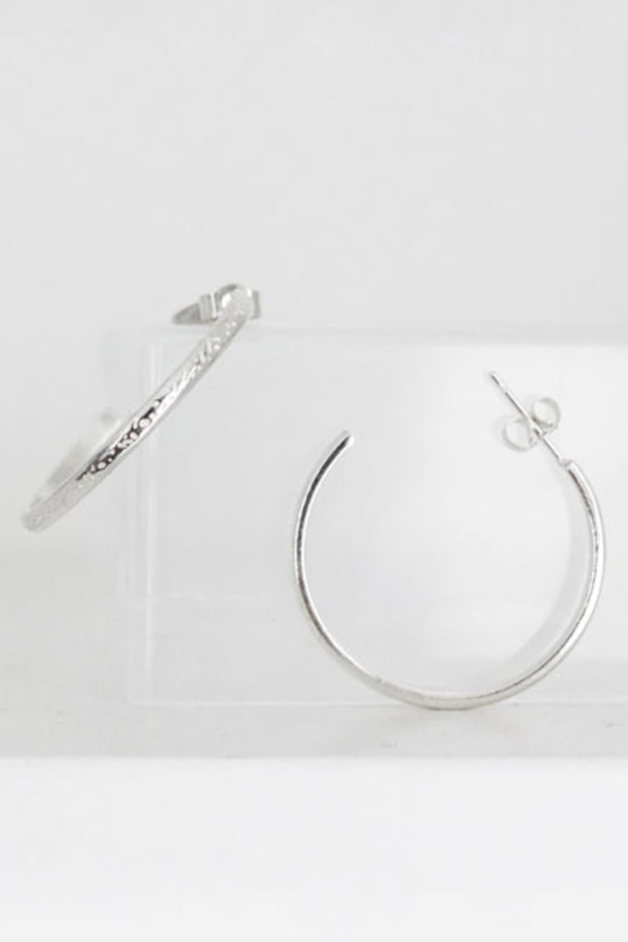 Fawn & Rose Sterling Silver Textured Hoops