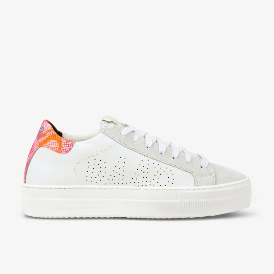 P448 Pink and Orange Thea Shabby Trainer Sneakers