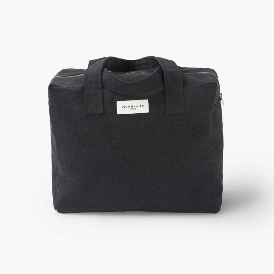 Rive Droite Paris The 24-H Bag in Black Recycled Cotton