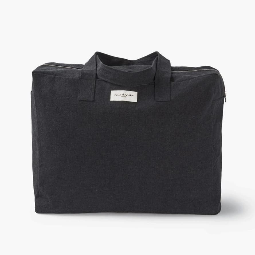 Rive Droite Paris Elzevir Black Weekend Bag in Recycled Cotton