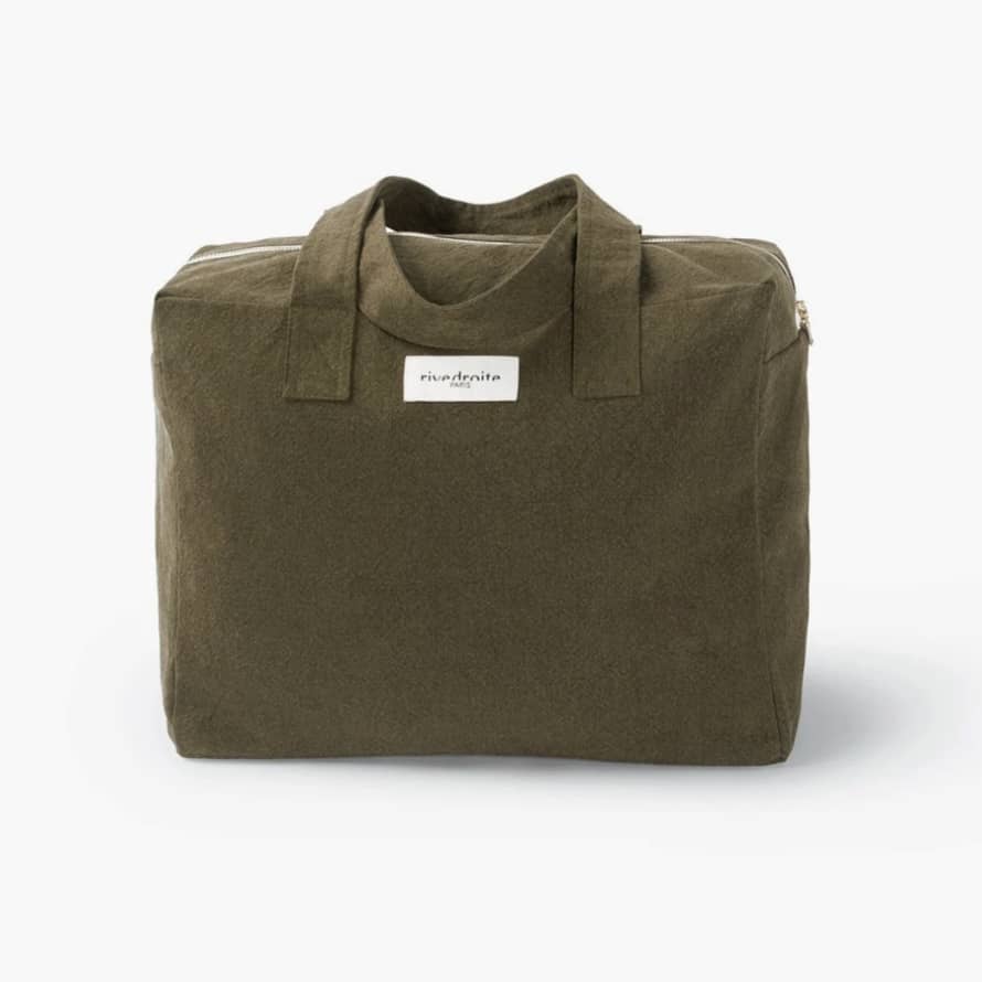 Rive Droite Paris Olive Green Recycled Cotton The 24-hr Bag