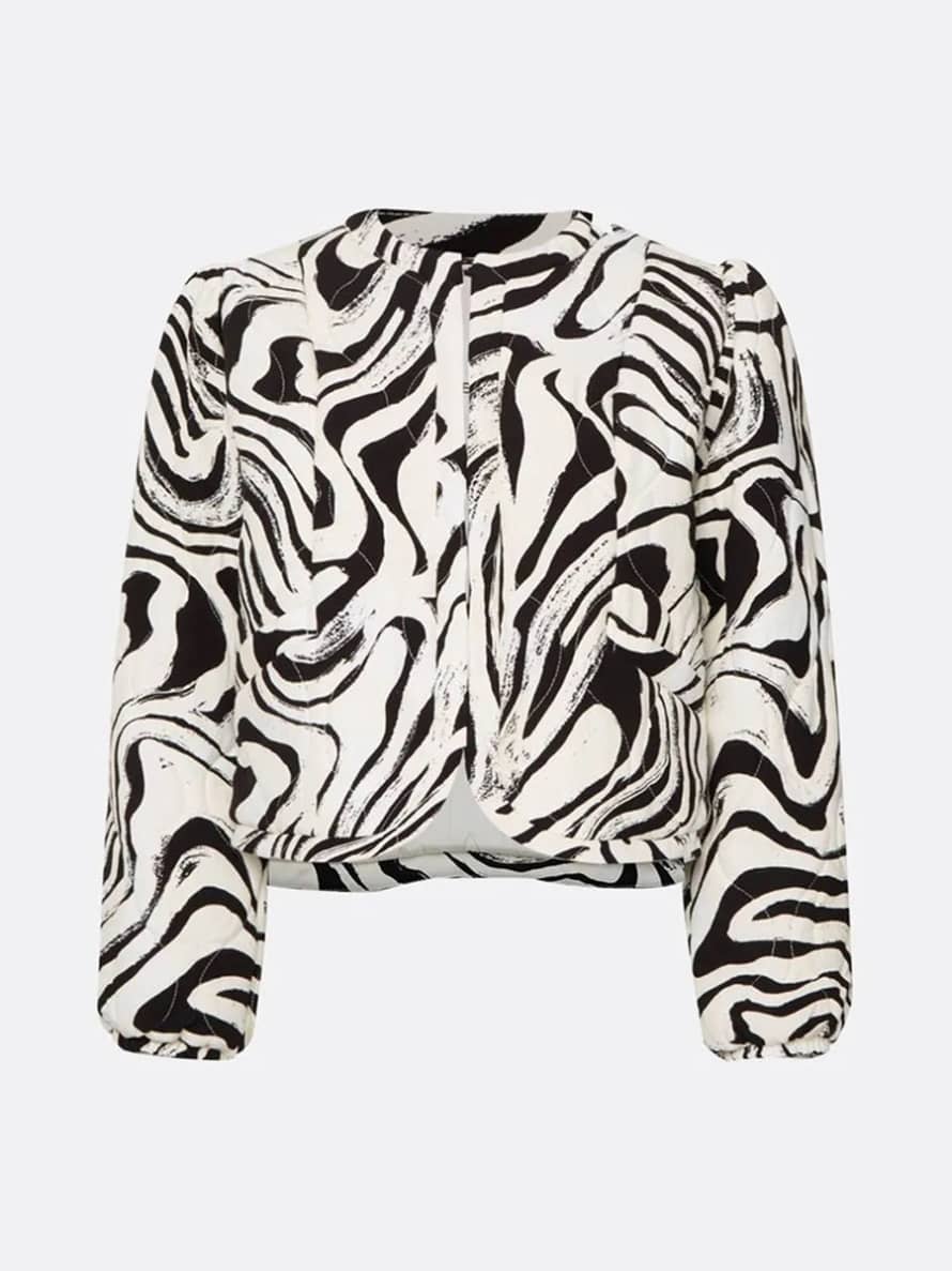 Fabienne Chapot Creme Brulee Quinta Jacket with Black Jazzy Zebra Print