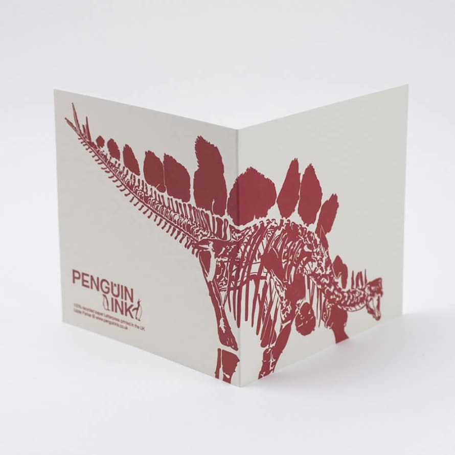 Penguin Ink Stegosaurus Dinosaur Card