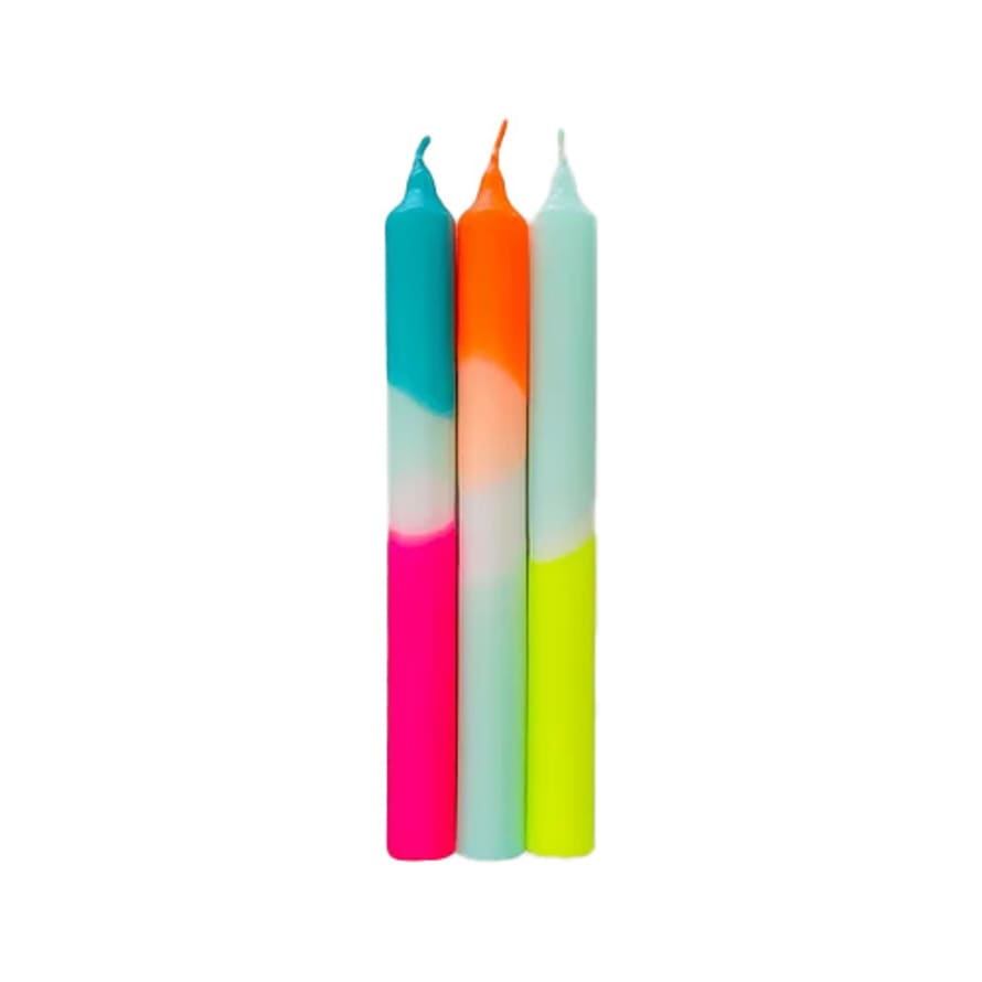 Pink Stories Rainbow Kisses Dip Dye Neon Candle