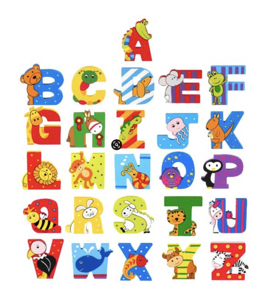 Wooden Alphabet Animal Letters