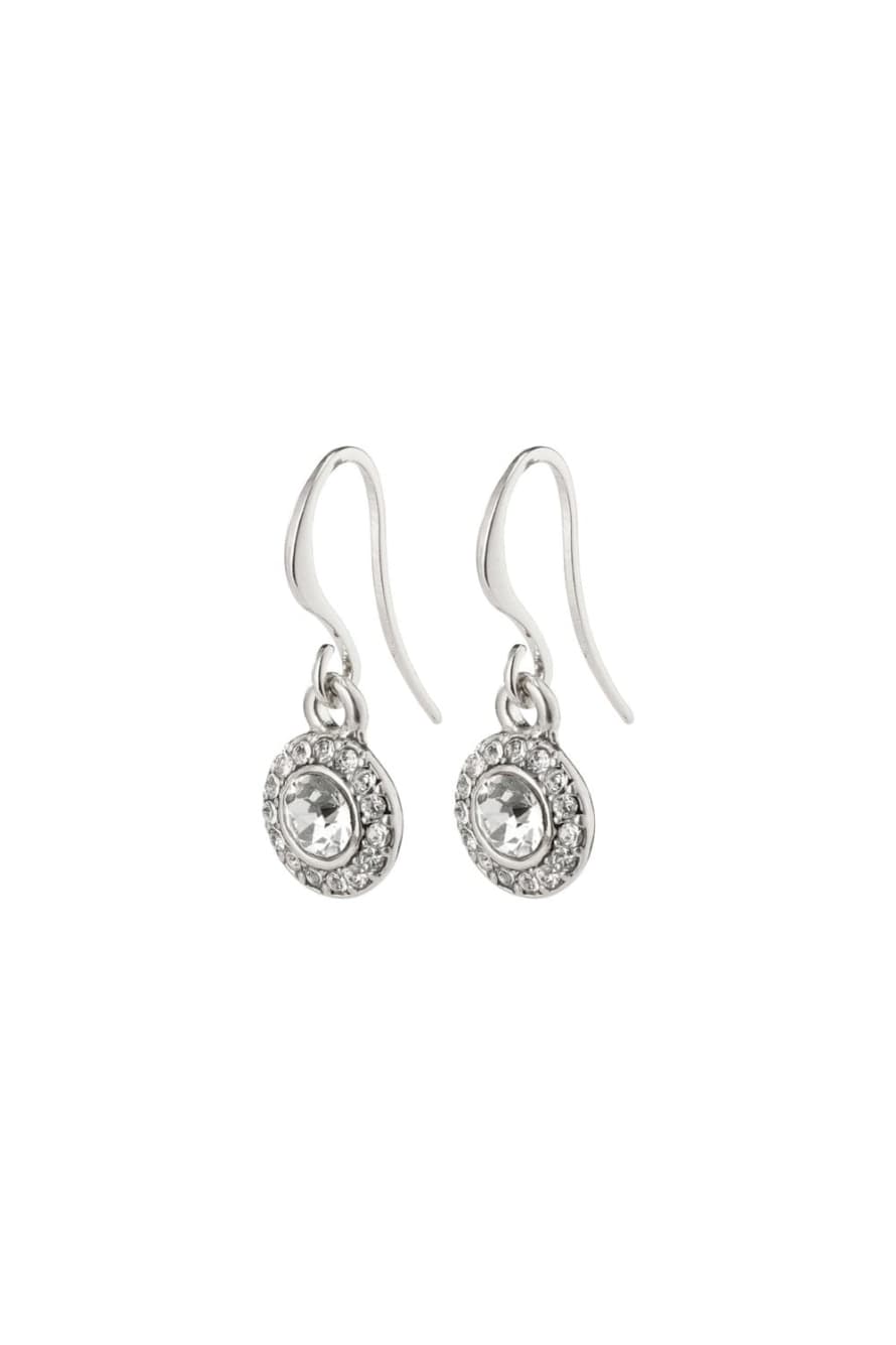 Pilgrim Clementine Crystal Earrings In Silver