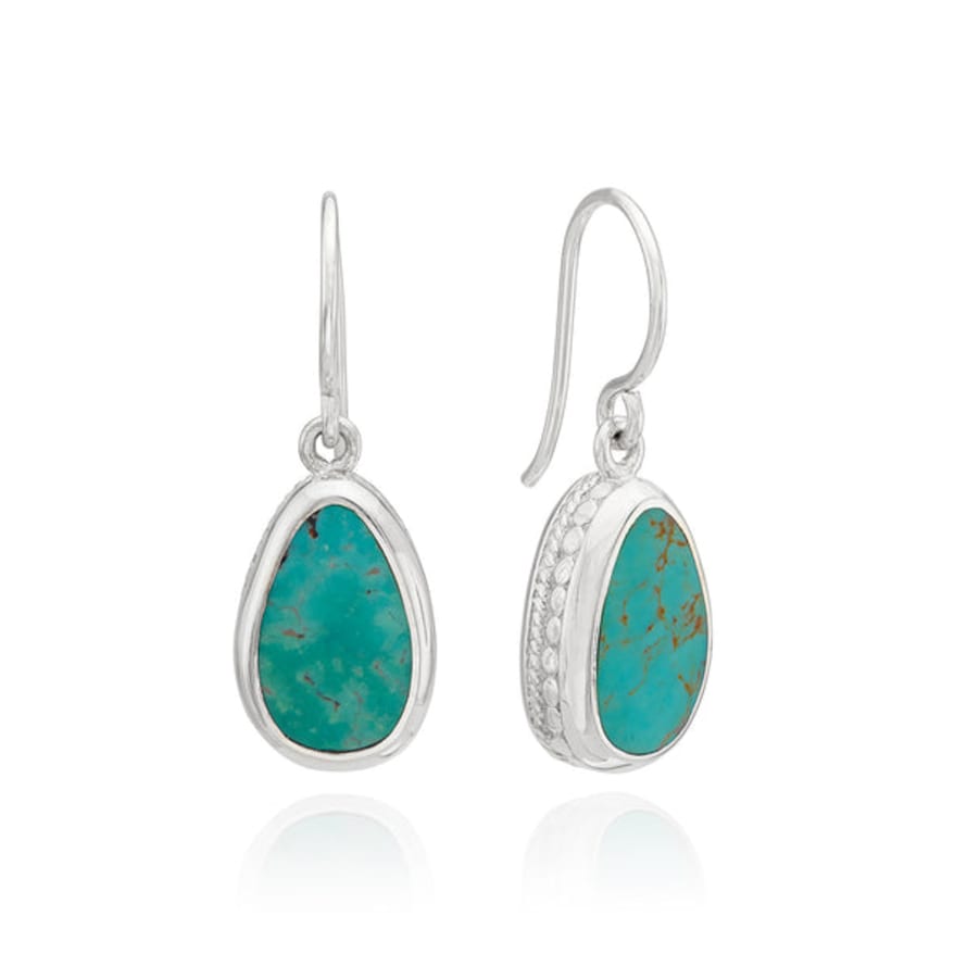 Anna Beck Turquoise Asymmetrical Drop Earrings Silver