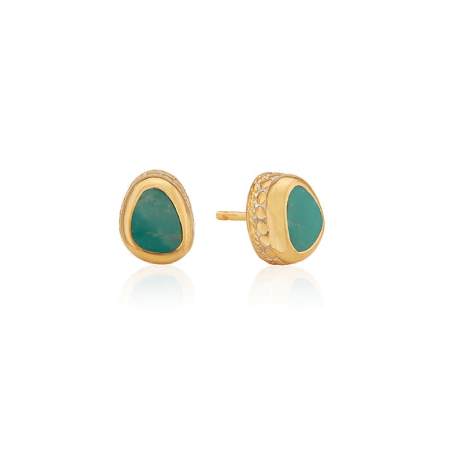 Anna Beck Turquoise Stud Earrings Gold