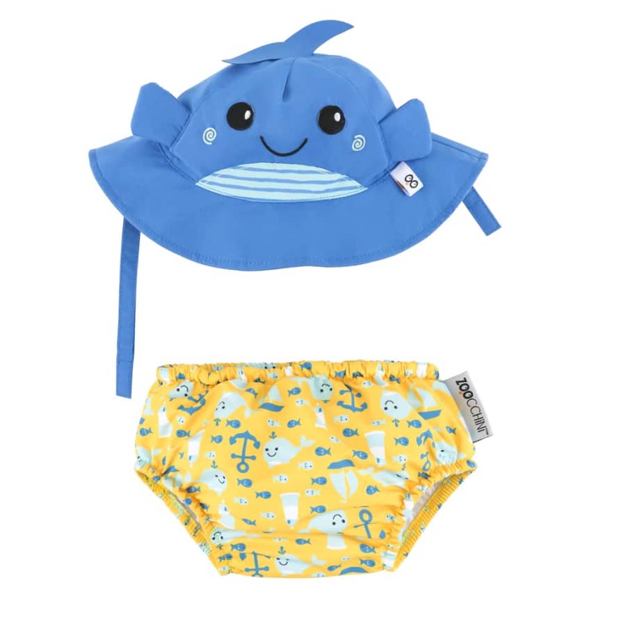 Zoocchini Whale Hat and Diaper Swimsuit Set