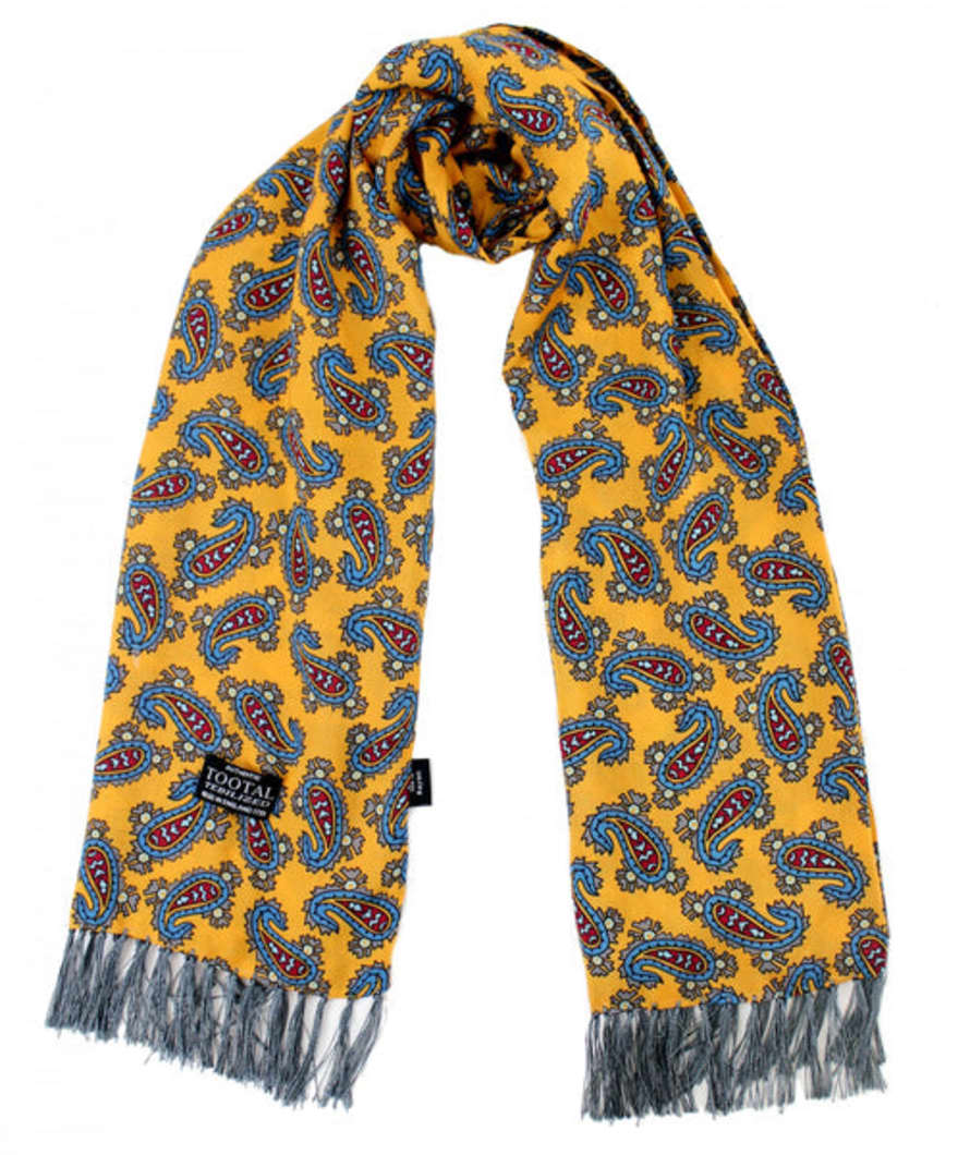 Tootal Yellow Paisley Rayon Scarf - Mellow Yellow