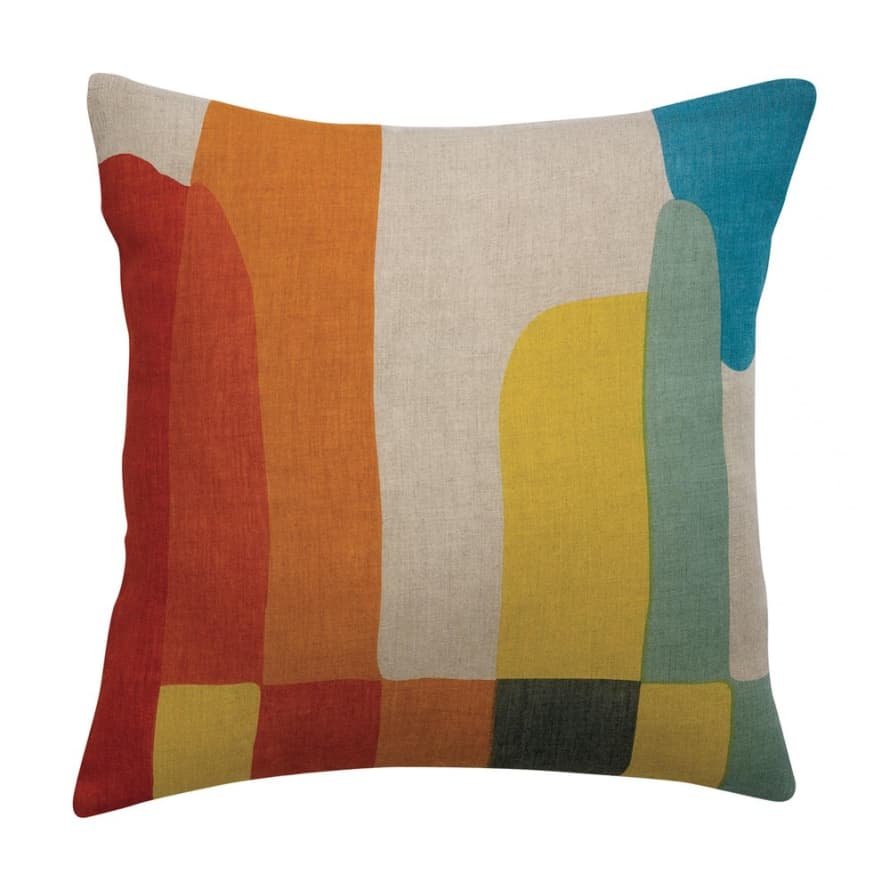 Vivaraise Zeff Janis Multicoloured Linen Cushion 45x45