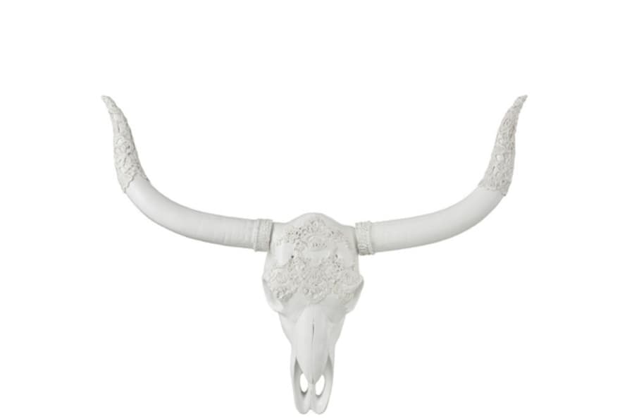 Jolipa Skull Deer Hanging Polyresin White