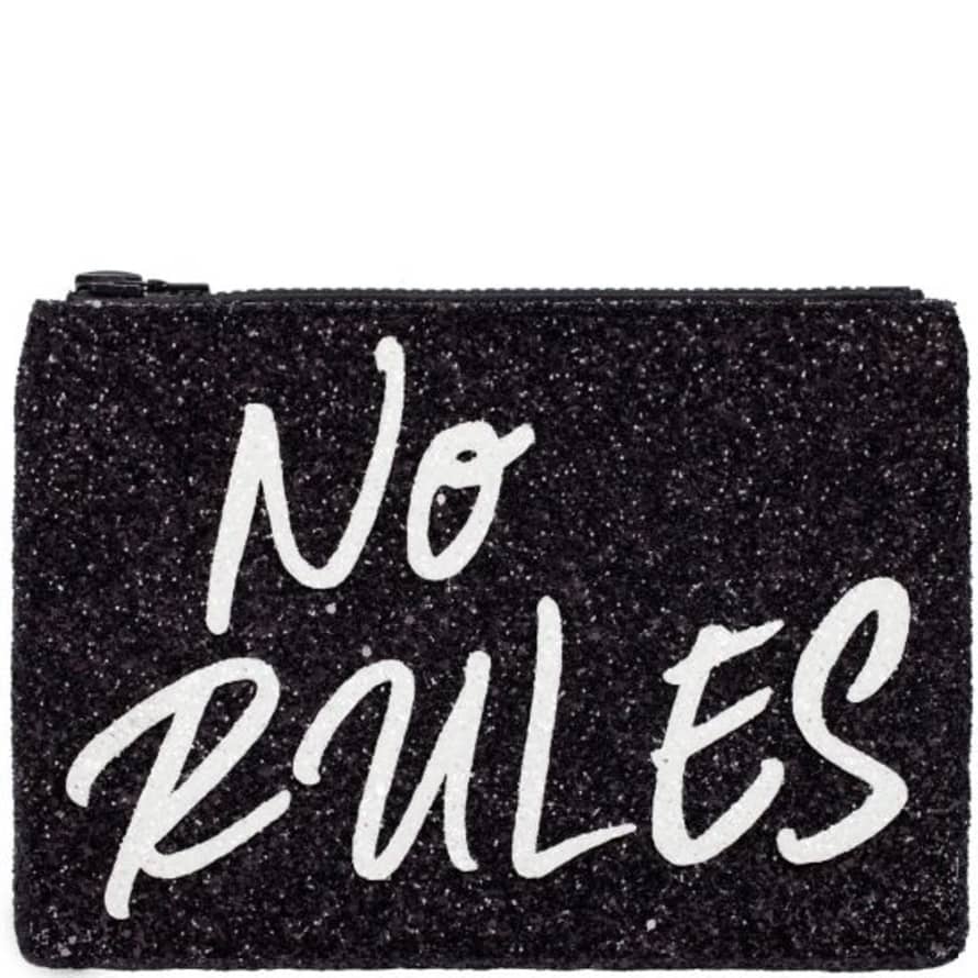I Know The Queen 'No Rules' Glitter Clutch Bag