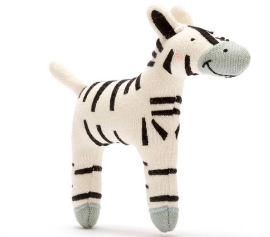 Best Years Knitted Organic Cotton Scandi Zebra Toy