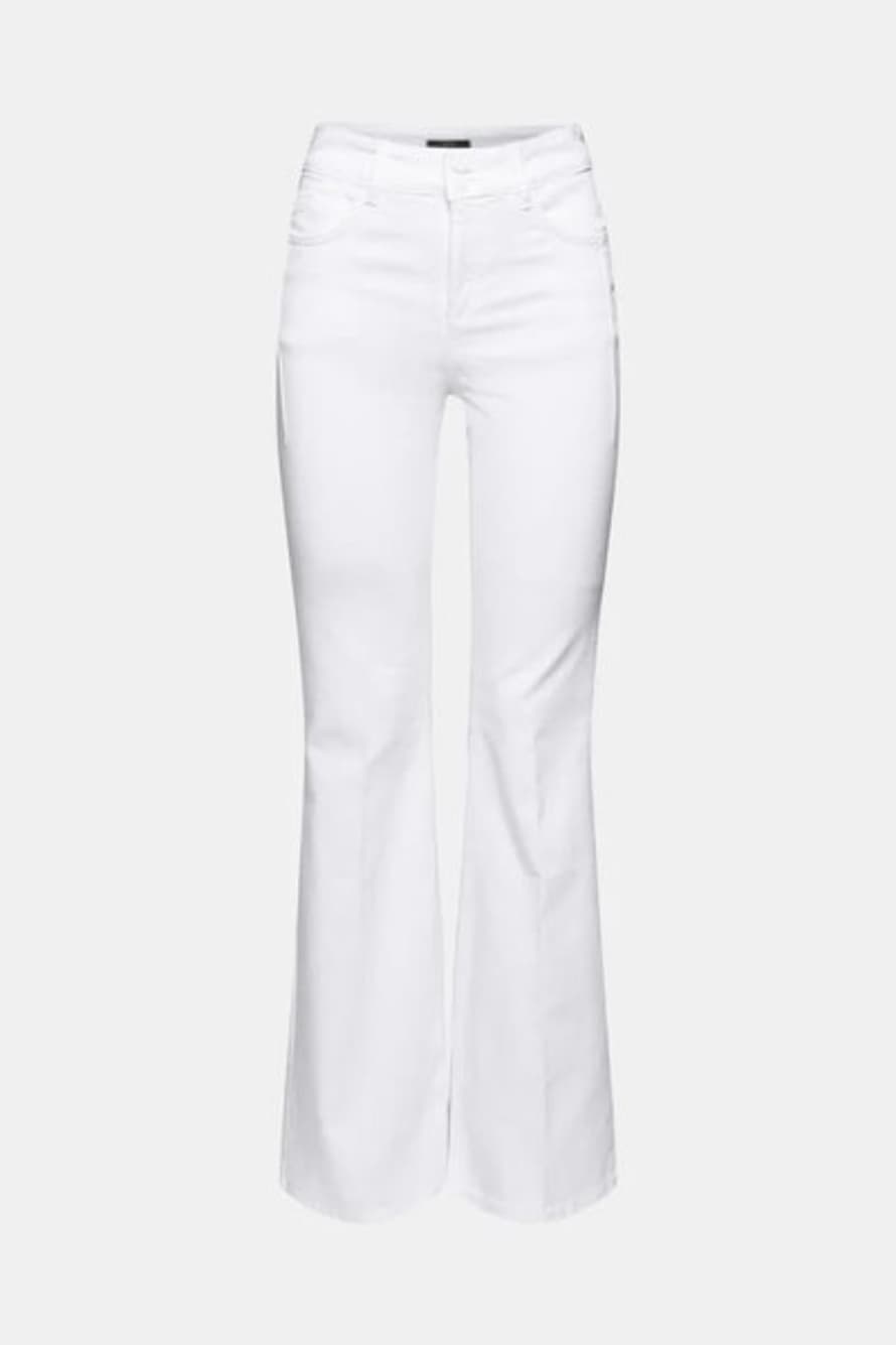 ESPRIT Bootcut Jeans With Pressed Pleat White