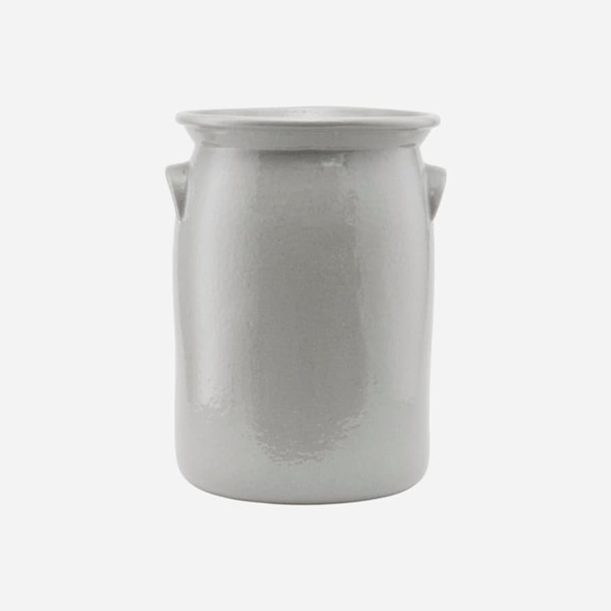 Meraki Shellish Grey Ceramic Jar