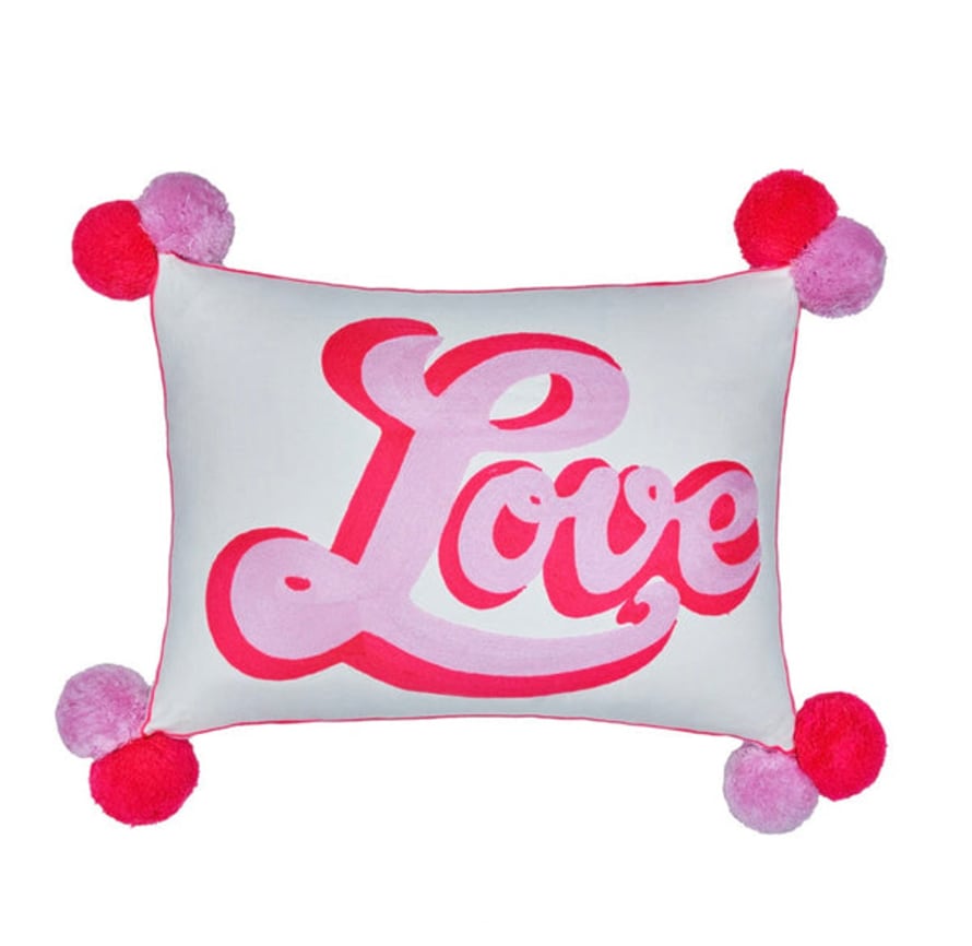 Bombay Duck Pink and Coral Letterpop Retro Love Cushion