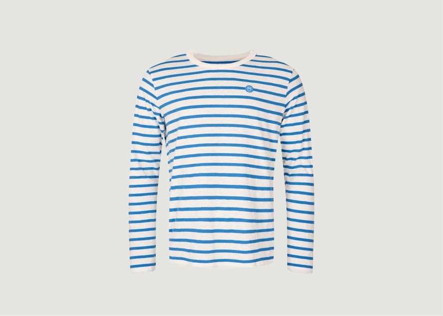 Knowledge Cotton Apparel  Striped Long Sleeve T-shirt In Organic Cotton