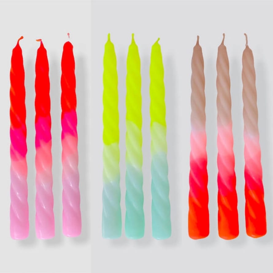 Pink Stories Neon Twisted Candles