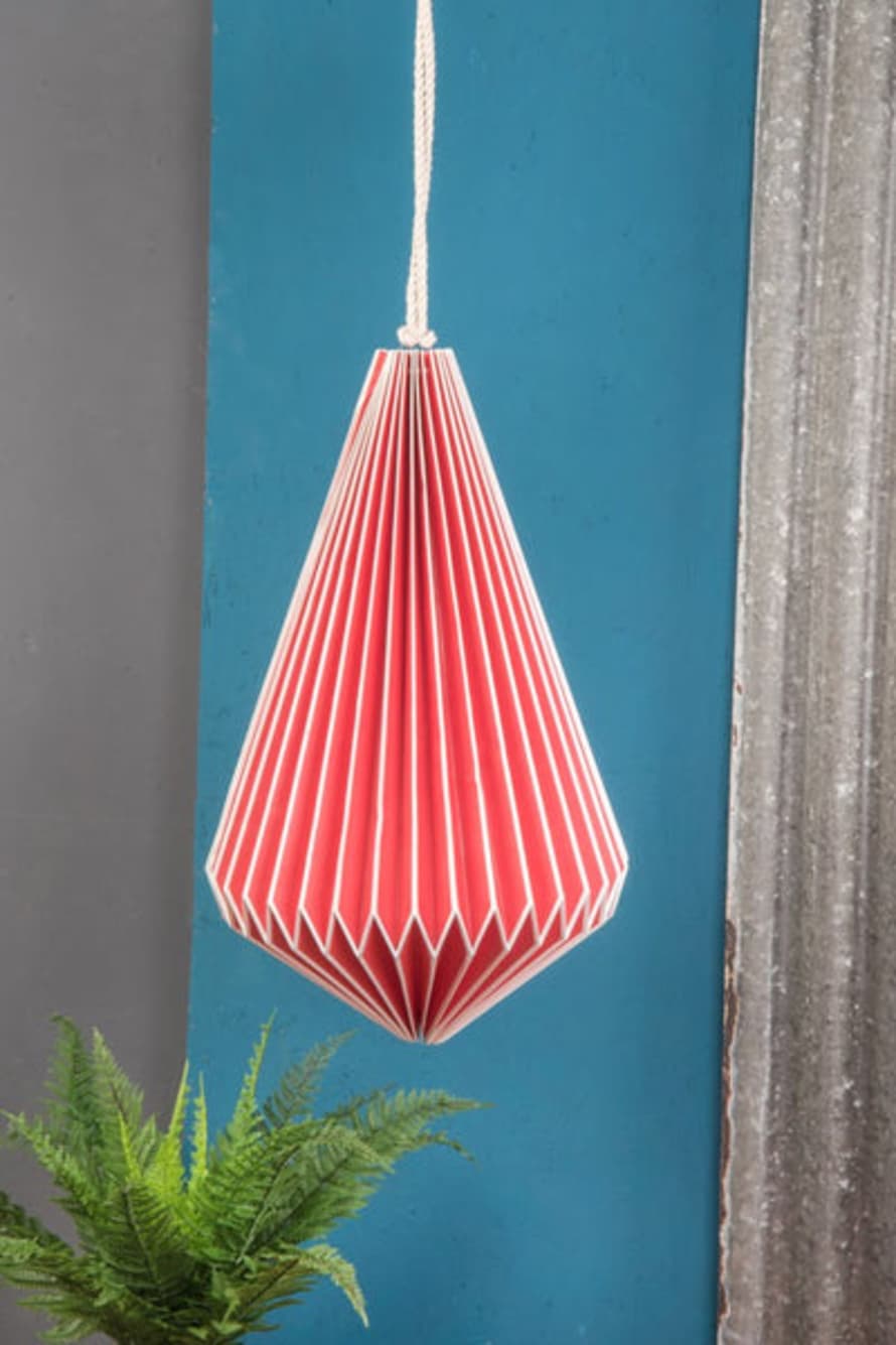 Ian Snow Red Pleated Lampshade
