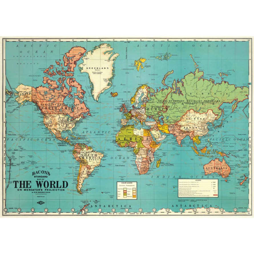 Cavallini & Co World Map Poster
