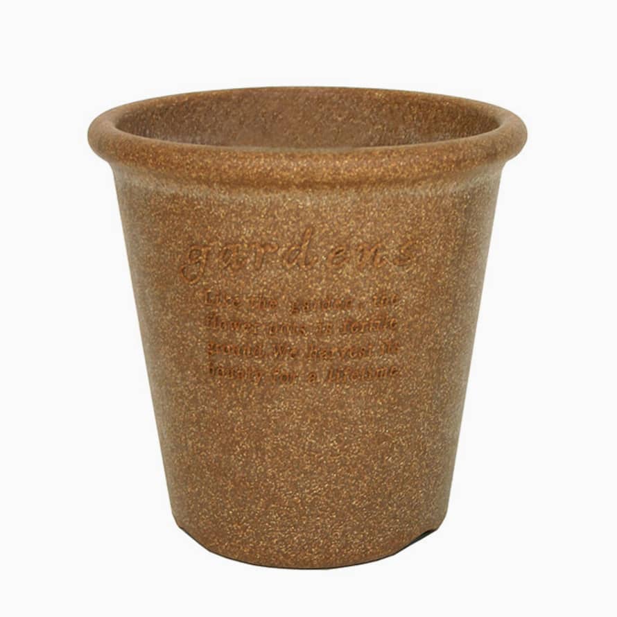 Hachiman Eco Friendly Planter Round no6 2,7L Outdoor Plant Pot with Plate - Natural