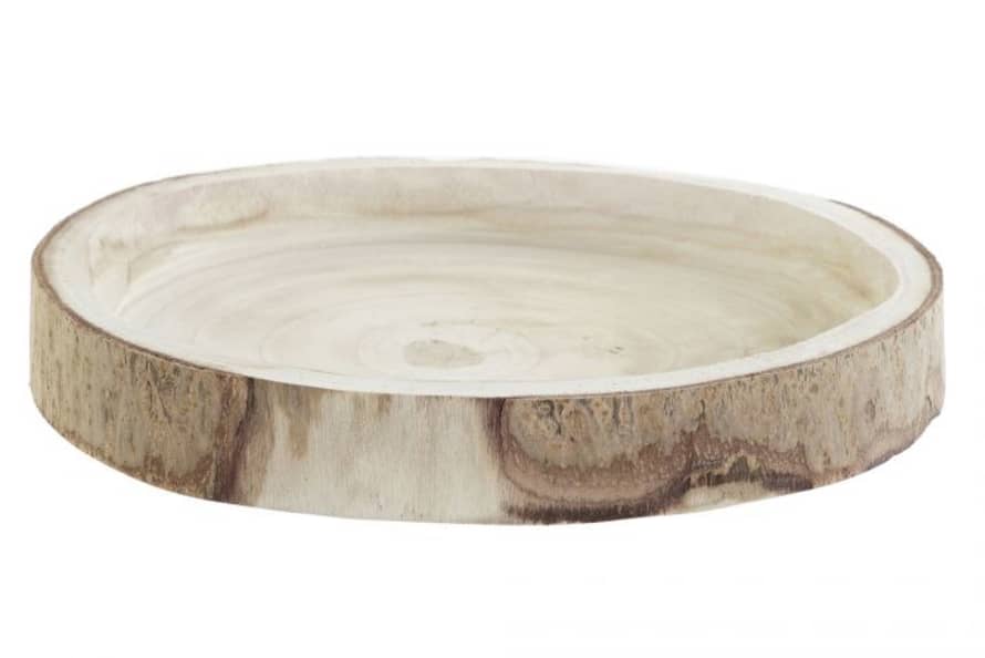 Made in Charme Round natural Paulownia Tray