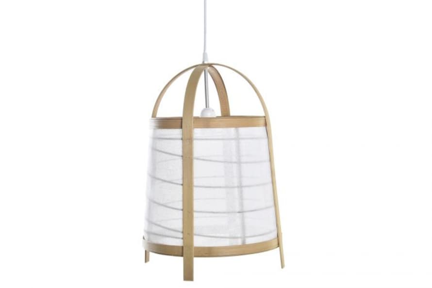 Made in Charme Ceiling Lamp Bamboo and White Linen